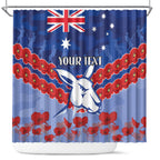 Custom Kangaroos Football Shower Curtain ANZAC Lest We Forget