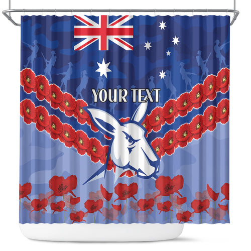 Custom Kangaroos Football Shower Curtain ANZAC Lest We Forget