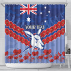 Custom Kangaroos Football Shower Curtain ANZAC Lest We Forget