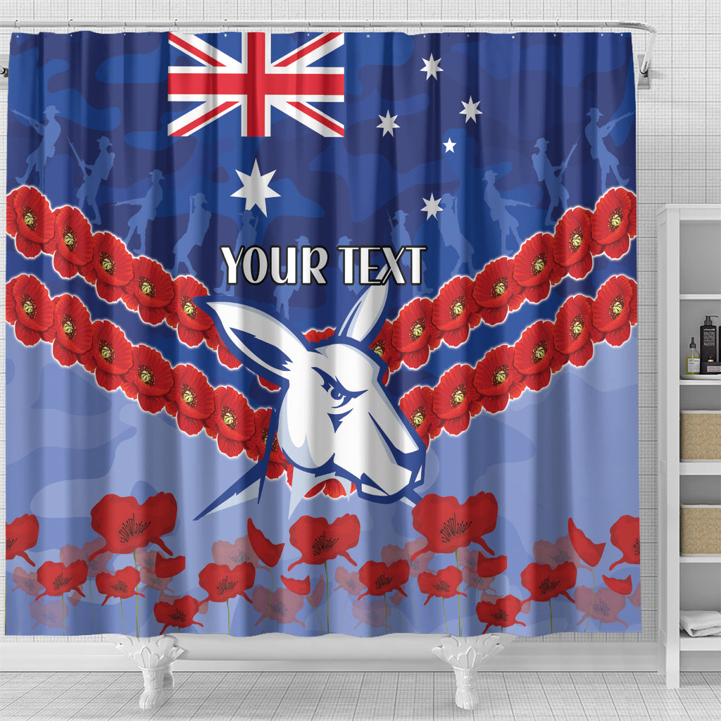 Custom Kangaroos Football Shower Curtain ANZAC Lest We Forget