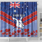 Custom Kangaroos Football Shower Curtain ANZAC Lest We Forget