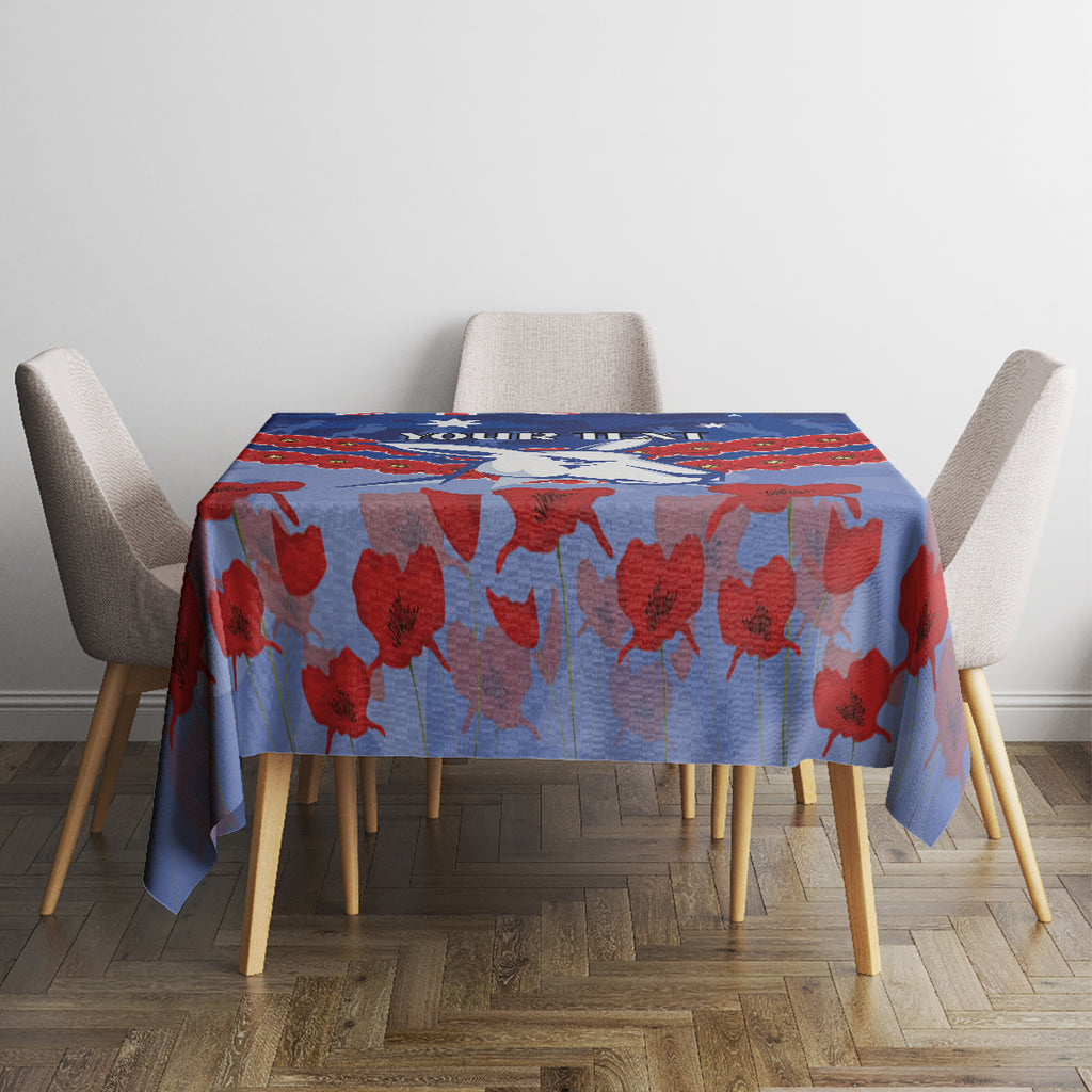 Custom Kangaroos Football Tablecloth ANZAC Lest We Forget