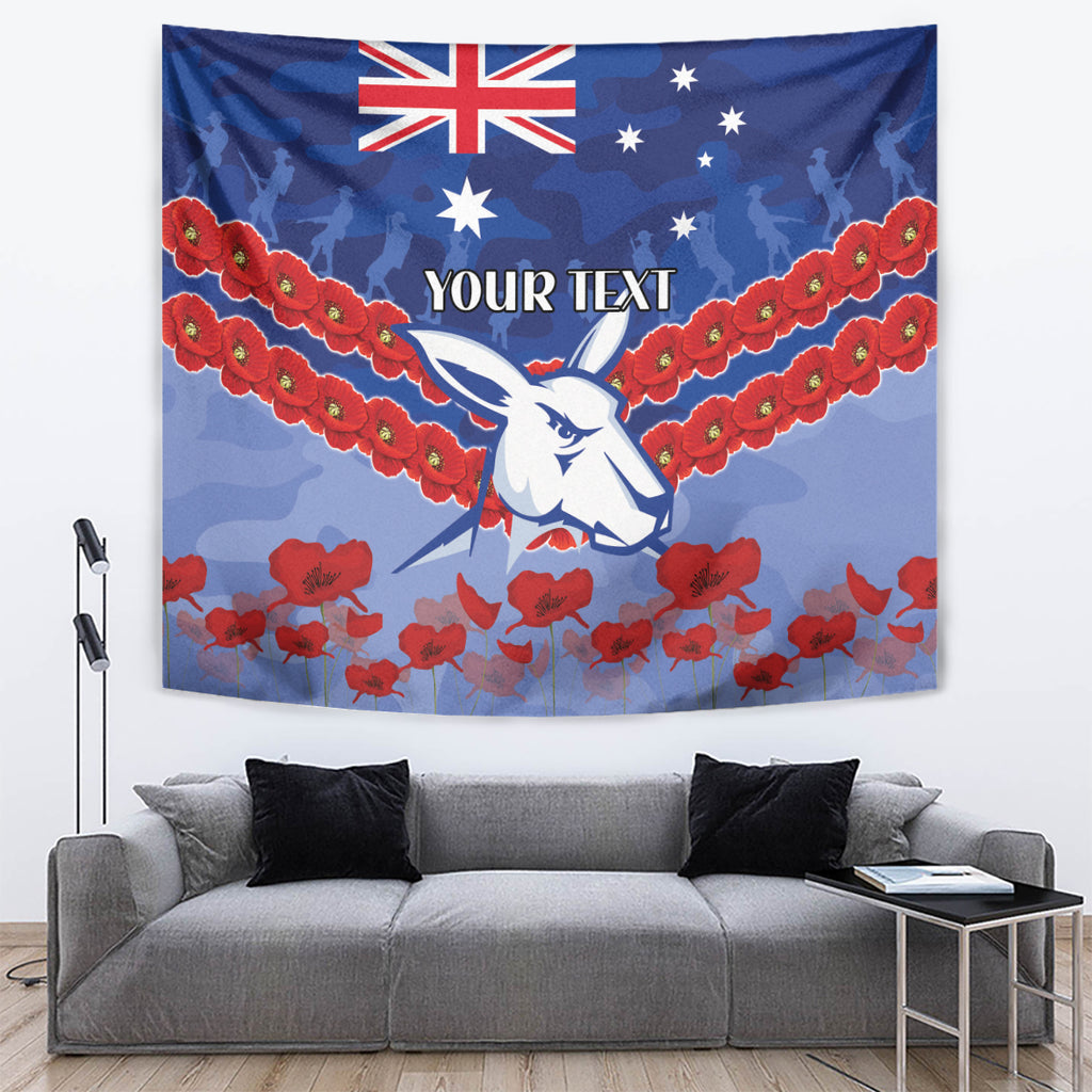 Custom Kangaroos Football Tapestry ANZAC Lest We Forget
