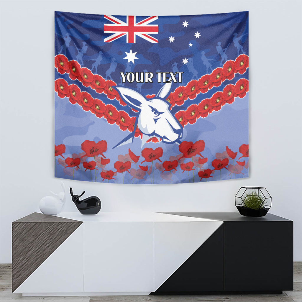 Custom Kangaroos Football Tapestry ANZAC Lest We Forget