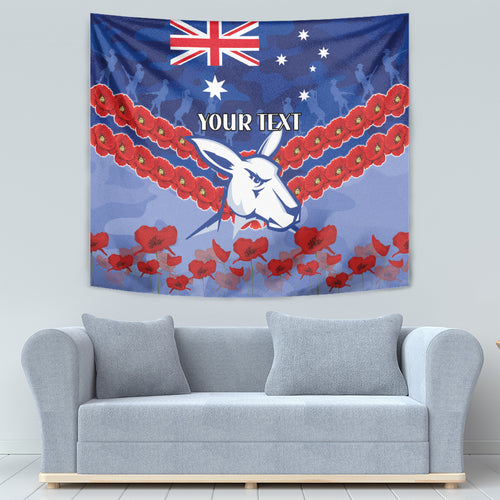 Custom Kangaroos Football Tapestry ANZAC Lest We Forget