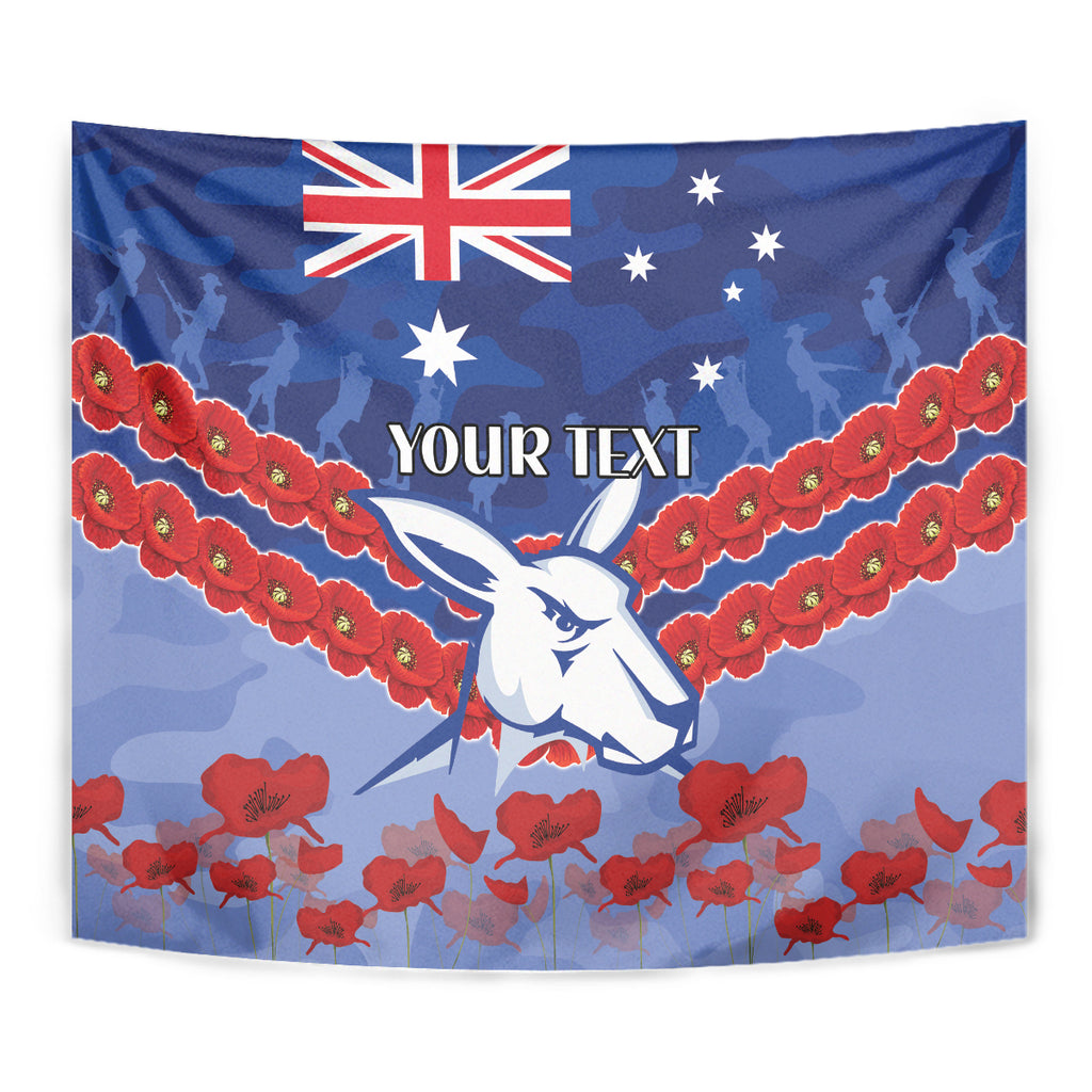 Custom Kangaroos Football Tapestry ANZAC Lest We Forget