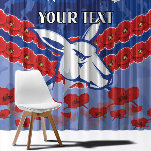 Custom Kangaroos Football Window Curtain ANZAC Lest We Forget