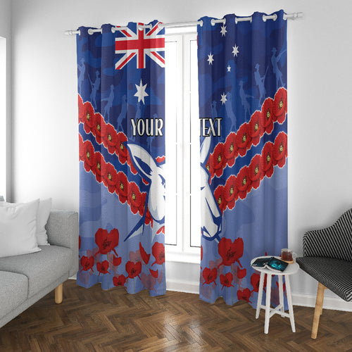 Custom Kangaroos Football Window Curtain ANZAC Lest We Forget