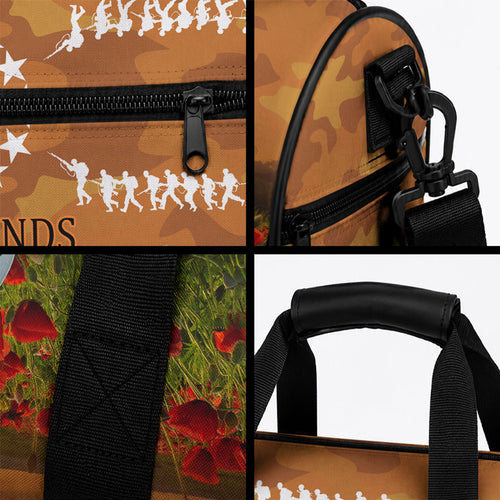 Cook Islands ANZAC Day Personalised Duffle Bag with Poppy Field