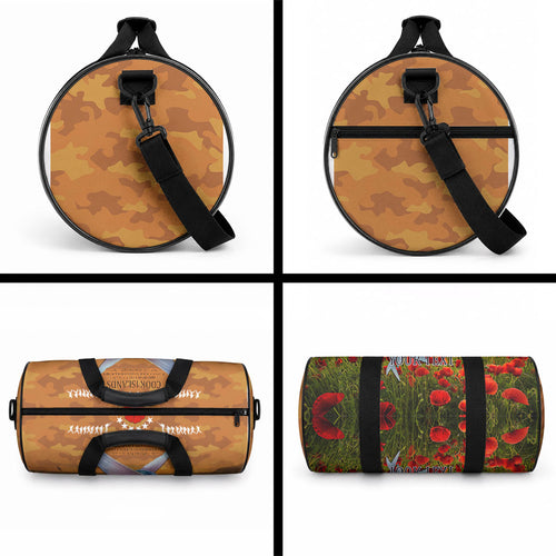 Cook Islands ANZAC Day Personalised Duffle Bag with Poppy Field