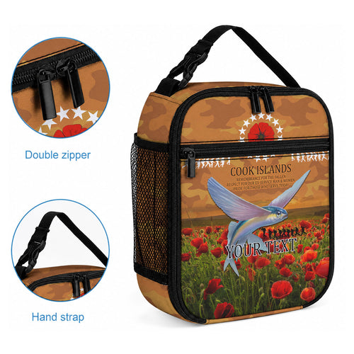 Cook Islands ANZAC Day Personalised Lunch Bag with Poppy Field