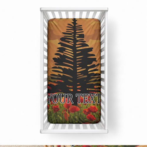 Norfolk Island ANZAC Day Personalised Baby Bed Cover with Poppy Field