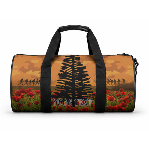 Norfolk Island ANZAC Day Personalised Duffle Bag with Poppy Field