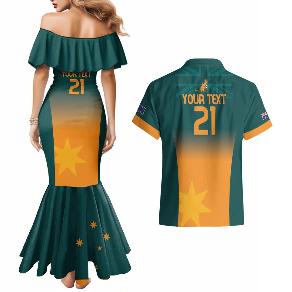 Custom Wallaroos Womens Rugby Couples Matching Mermaid Dress and Hawaiian Shirt Sporty Style