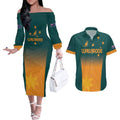 Custom Wallaroos Womens Rugby Couples Matching Off The Shoulder Long Sleeve Dress and Hawaiian Shirt Sporty Style