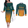 Custom Wallaroos Womens Rugby Couples Matching Off The Shoulder Long Sleeve Dress and Long Sleeve Button Shirt Sporty Style