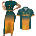 Custom Wallaroos Womens Rugby Couples Matching Short Sleeve Bodycon Dress and Hawaiian Shirt Sporty Style