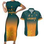 Custom Wallaroos Womens Rugby Couples Matching Short Sleeve Bodycon Dress and Hawaiian Shirt Sporty Style