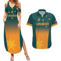 Custom Wallaroos Womens Rugby Couples Matching Summer Maxi Dress and Hawaiian Shirt Sporty Style