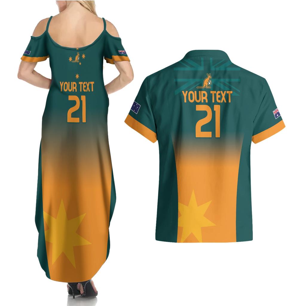 Custom Wallaroos Womens Rugby Couples Matching Summer Maxi Dress and Hawaiian Shirt Sporty Style