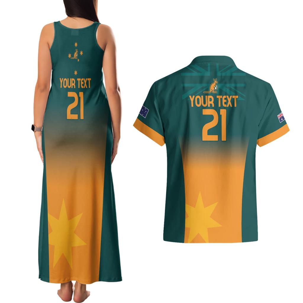 Custom Wallaroos Womens Rugby Couples Matching Tank Maxi Dress and Hawaiian Shirt Sporty Style