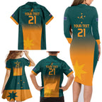 Custom Wallaroos Womens Rugby Family Matching Long Sleeve Bodycon Dress and Hawaiian Shirt Sporty Style