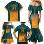 Custom Wallaroos Womens Rugby Family Matching Mermaid Dress and Hawaiian Shirt Sporty Style