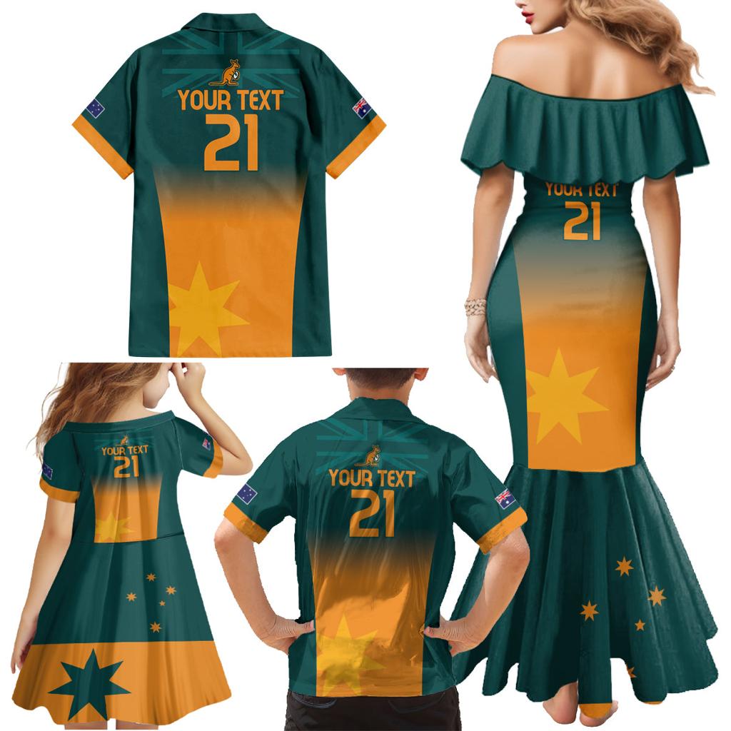 Custom Wallaroos Womens Rugby Family Matching Mermaid Dress and Hawaiian Shirt Sporty Style