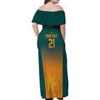 Custom Wallaroos Womens Rugby Family Matching Off Shoulder Maxi Dress and Hawaiian Shirt Sporty Style