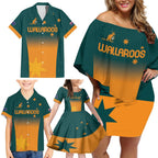 Custom Wallaroos Womens Rugby Family Matching Off Shoulder Short Dress and Hawaiian Shirt Sporty Style