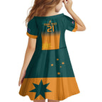 Custom Wallaroos Womens Rugby Family Matching Off Shoulder Short Dress and Hawaiian Shirt Sporty Style
