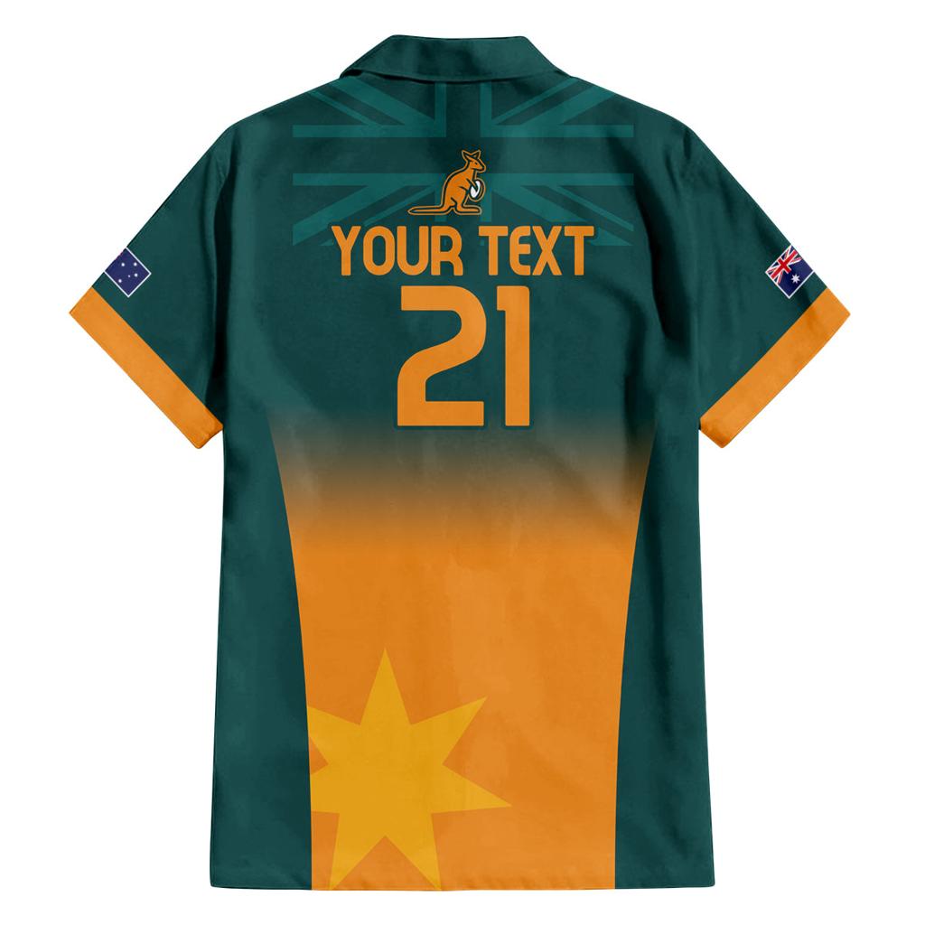 Custom Wallaroos Womens Rugby Family Matching Off Shoulder Short Dress and Hawaiian Shirt Sporty Style