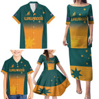 Custom Wallaroos Womens Rugby Family Matching Puletasi and Hawaiian Shirt Sporty Style