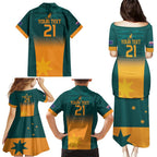 Custom Wallaroos Womens Rugby Family Matching Puletasi and Hawaiian Shirt Sporty Style