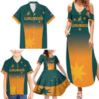 Custom Wallaroos Womens Rugby Family Matching Summer Maxi Dress and Hawaiian Shirt Sporty Style