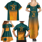 Custom Wallaroos Womens Rugby Family Matching Summer Maxi Dress and Hawaiian Shirt Sporty Style