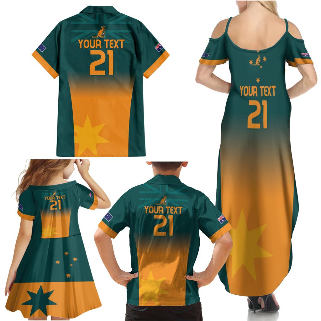 Custom Wallaroos Womens Rugby Family Matching Summer Maxi Dress and Hawaiian Shirt Sporty Style