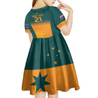 Custom Wallaroos Womens Rugby Kid Short Sleeve Dress Sporty Style