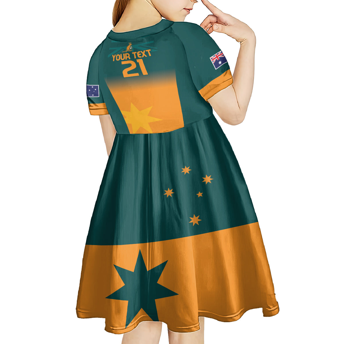 Custom Wallaroos Womens Rugby Kid Short Sleeve Dress Sporty Style