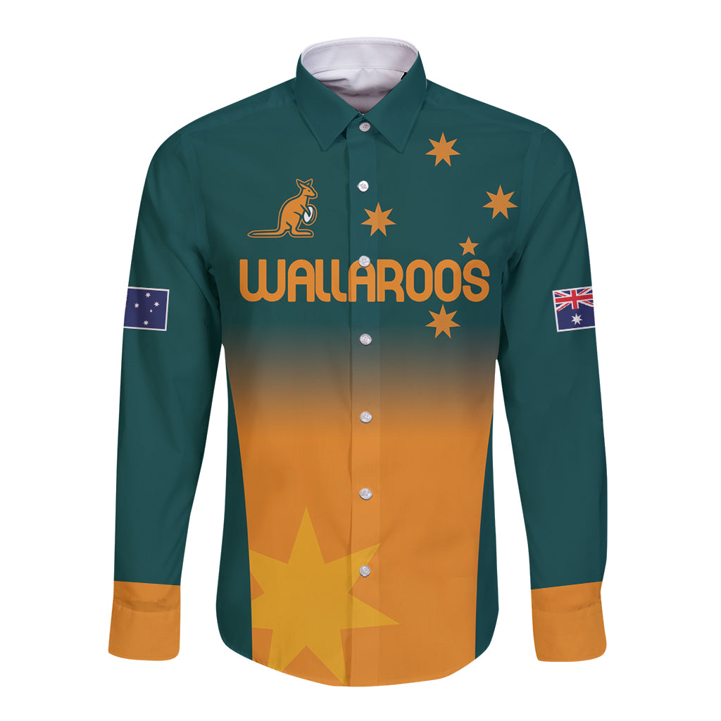 Custom Wallaroos Womens Rugby Long Sleeve Button Shirt Sporty Style