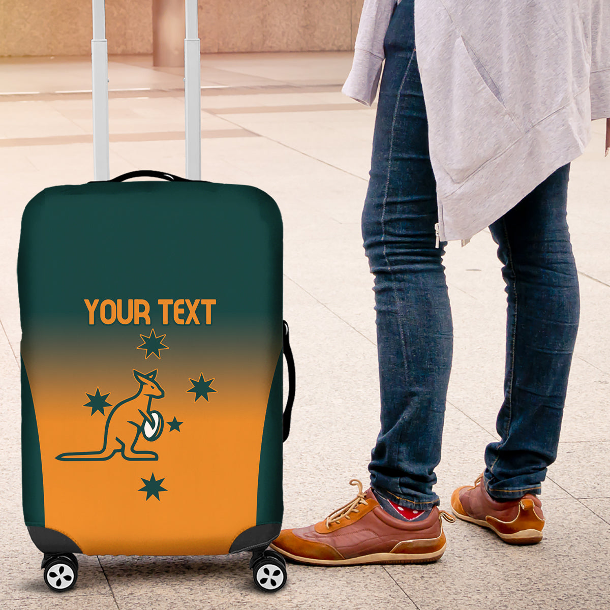 Custom Wallaroos Womens Rugby Luggage Cover Sporty Style