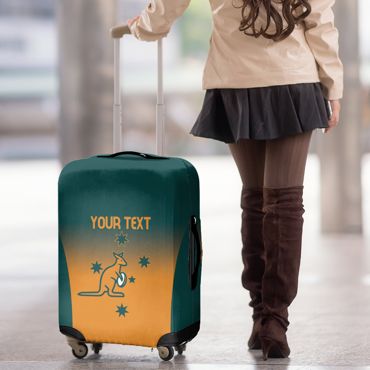 Custom Wallaroos Womens Rugby Luggage Cover Sporty Style