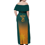 Custom Wallaroos Womens Rugby Off Shoulder Maxi Dress Sporty Style