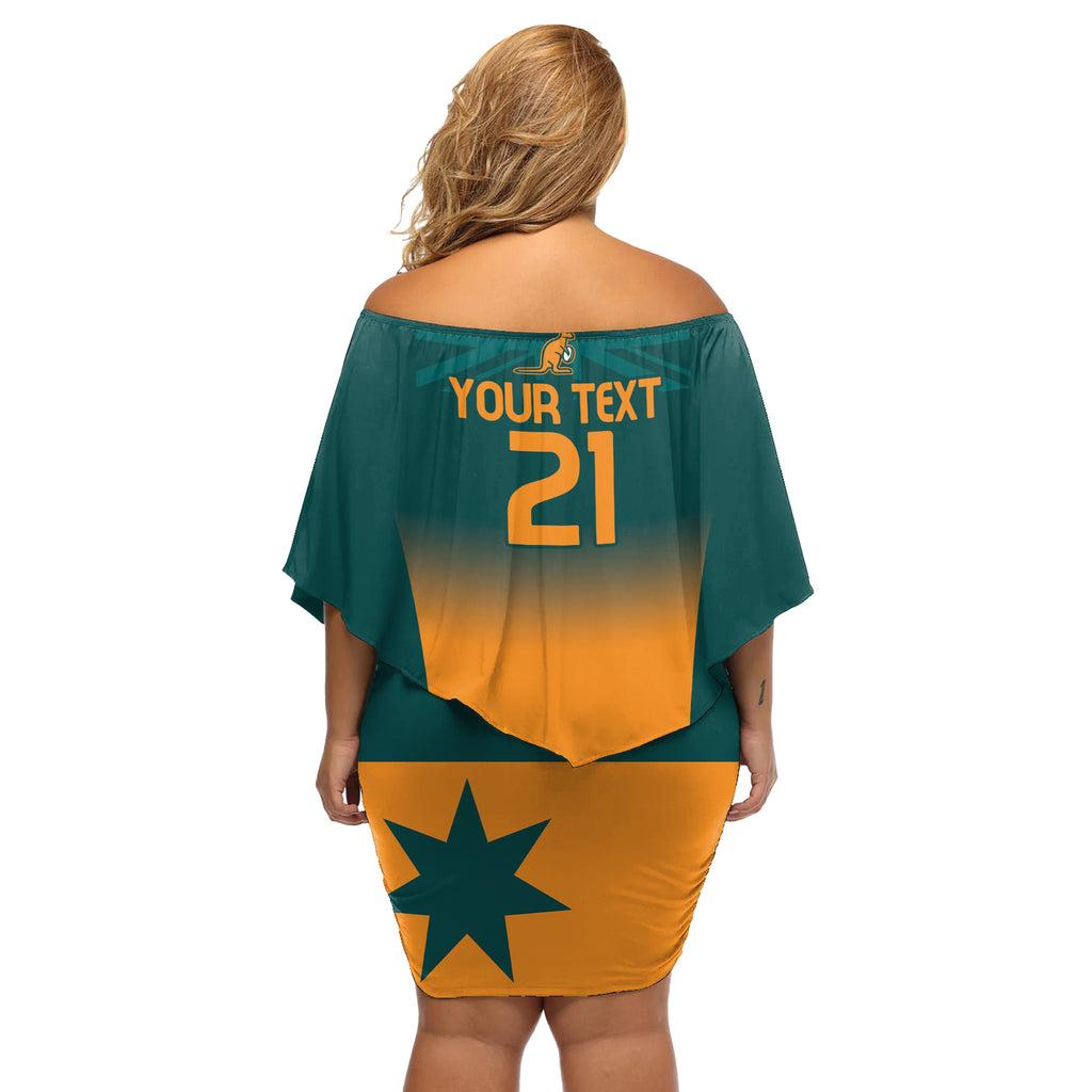 Custom Wallaroos Womens Rugby Off Shoulder Short Dress Sporty Style