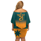 Custom Wallaroos Womens Rugby Off Shoulder Short Dress Sporty Style