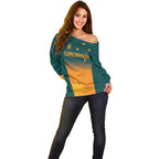 Custom Wallaroos Womens Rugby Off Shoulder Sweater Sporty Style
