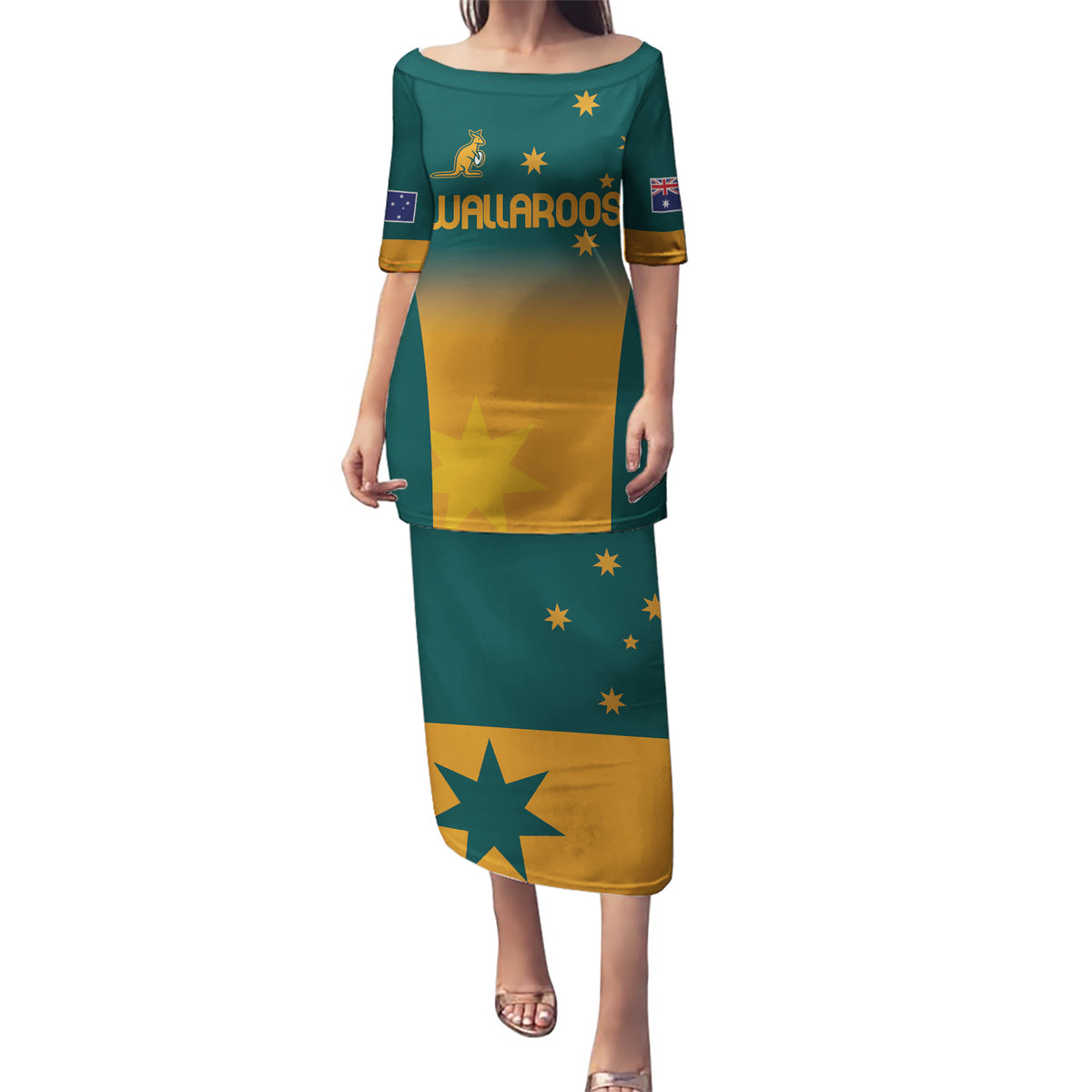 Custom Wallaroos Womens Rugby Puletasi Sporty Style