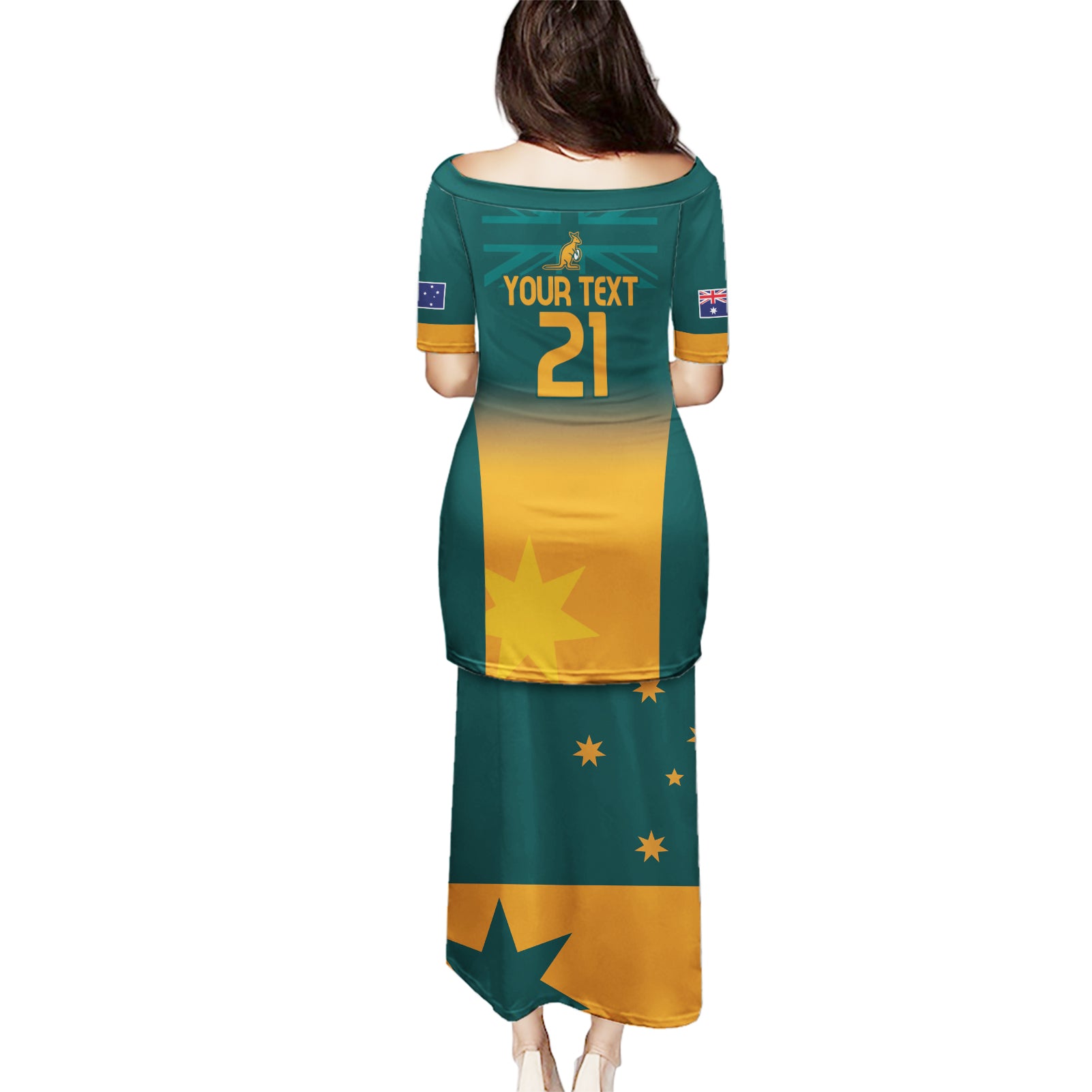 Custom Wallaroos Womens Rugby Puletasi Sporty Style