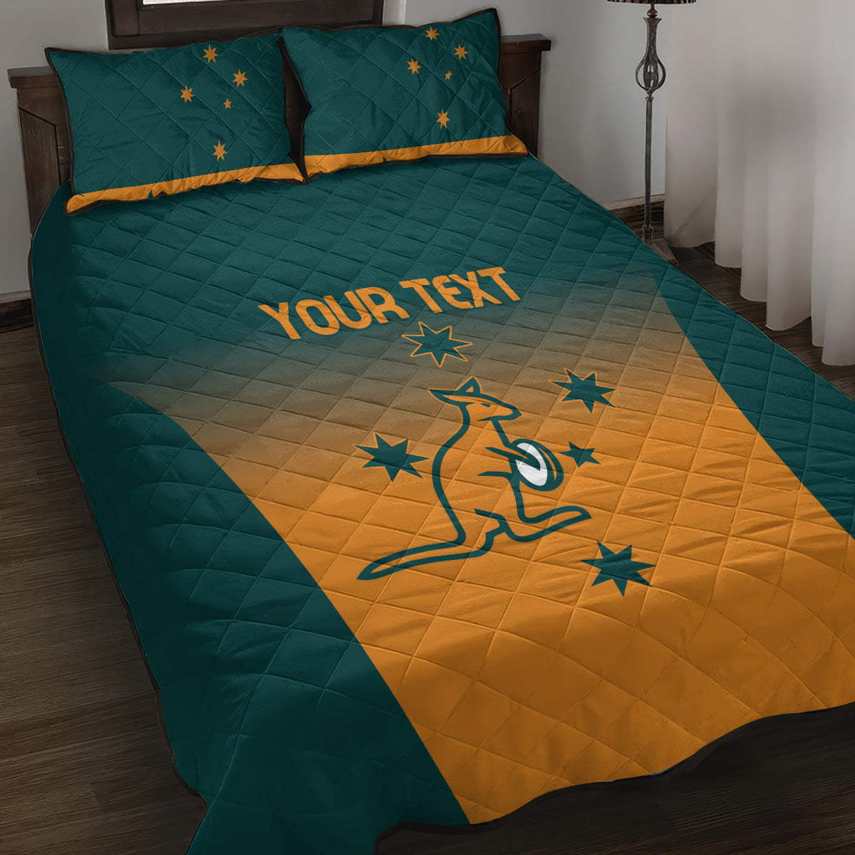 Custom Wallaroos Womens Rugby Quilt Bed Set Sporty Style