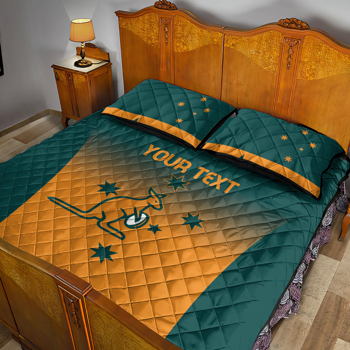 Custom Wallaroos Womens Rugby Quilt Bed Set Sporty Style